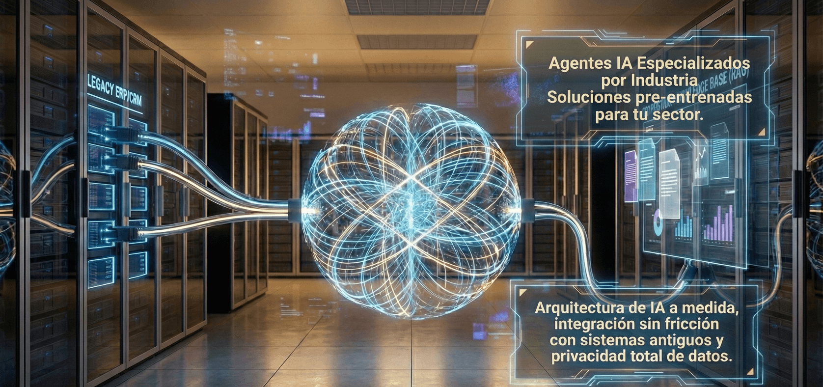Agentes IA Especializados por Industria - Arquitectura de IA a medida con integración sin fricción